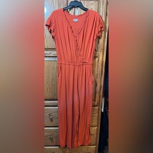 LOFT Rust Orange Jumpsuit